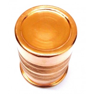 100% Copper 300ml Designer Drinking Glass Cup Tumbler Mug - Ayurveda Health Yoga